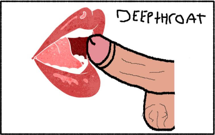 lips about to deep throat a penis