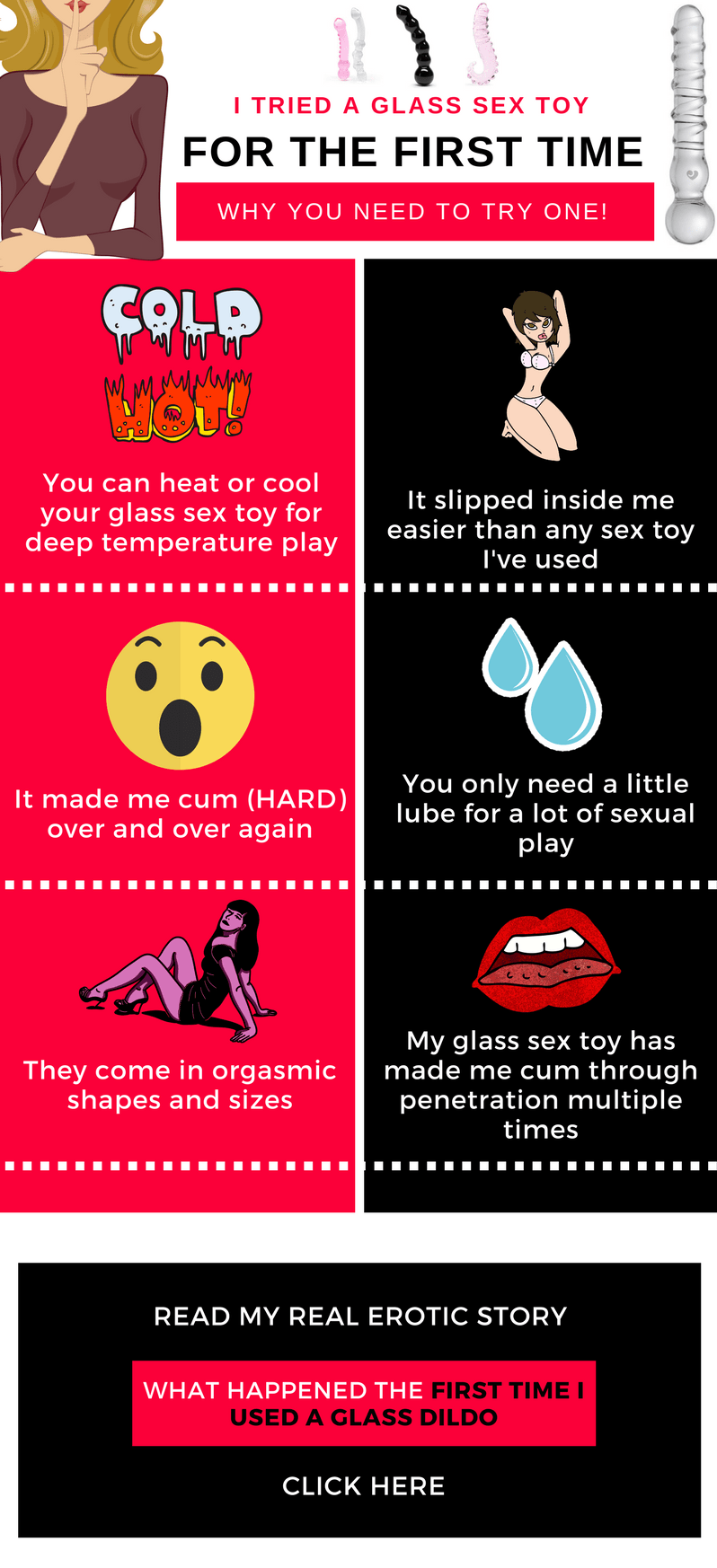 infographic about glass sex toy
