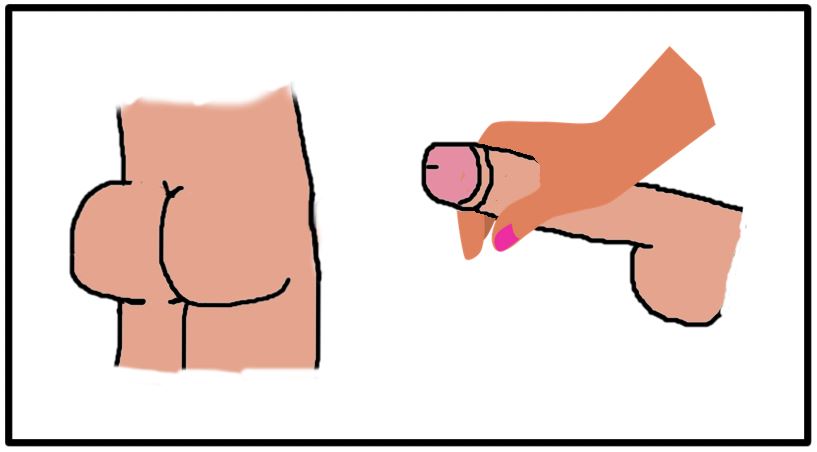 cartoon of males butt