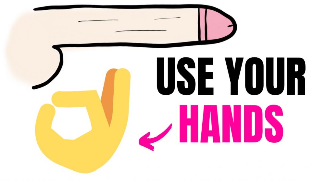 cartoon of hand and penis 