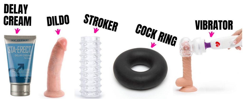 collection of male sex toys