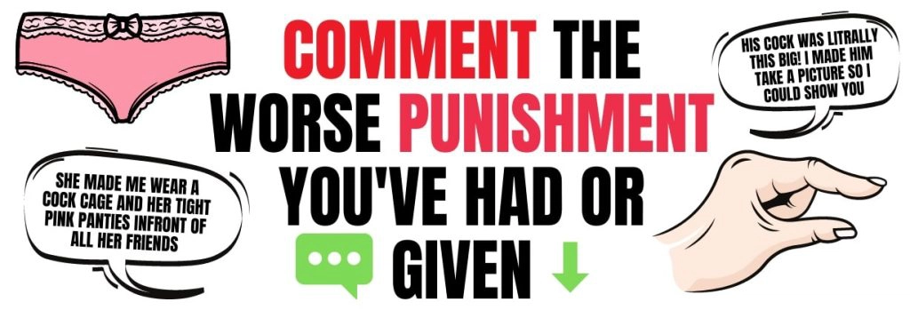 arrow pointing to the comment asking for people to write their worse chastity punishment