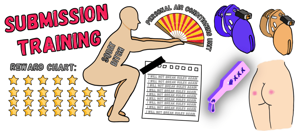 cartoon of different submission training exercises